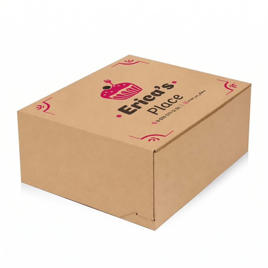 Kraft Corrugated 3-Log Cake Box, Printed