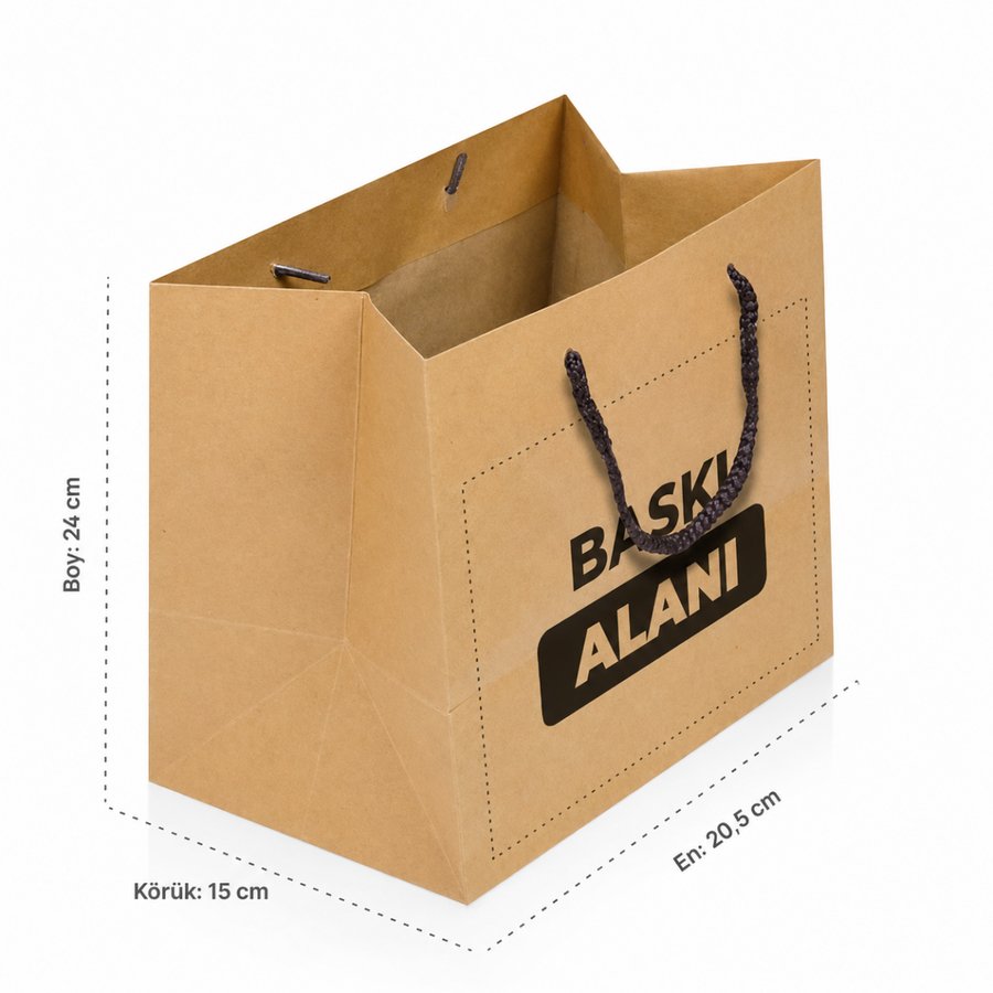 Rope-Handle Kraft Shopping Bag, Printed